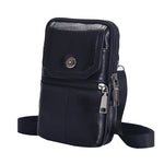 Men Leather Waist Bag Large Capacity Belt Bag Brown Shoulder Bags Crossbody Bags Multi-layer Buckle Mobile Phone Bag Bum Pouch