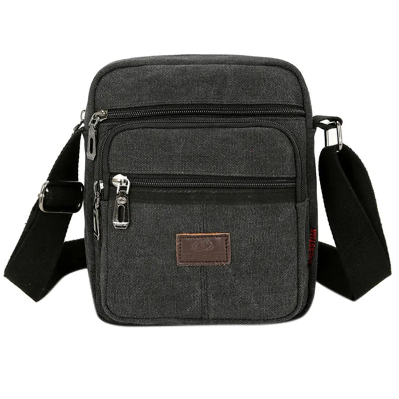 Men's Shoulder Bag Business Leisure Large Capacity Portable Handbag Zipper Multi Layer Waterproof Crossbody Bags