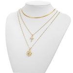 Women's High-End Heart-Shaped Necklace with Zircon Cross Pendant Stainless Steel Collarbone Chain Fashionable Jewelry