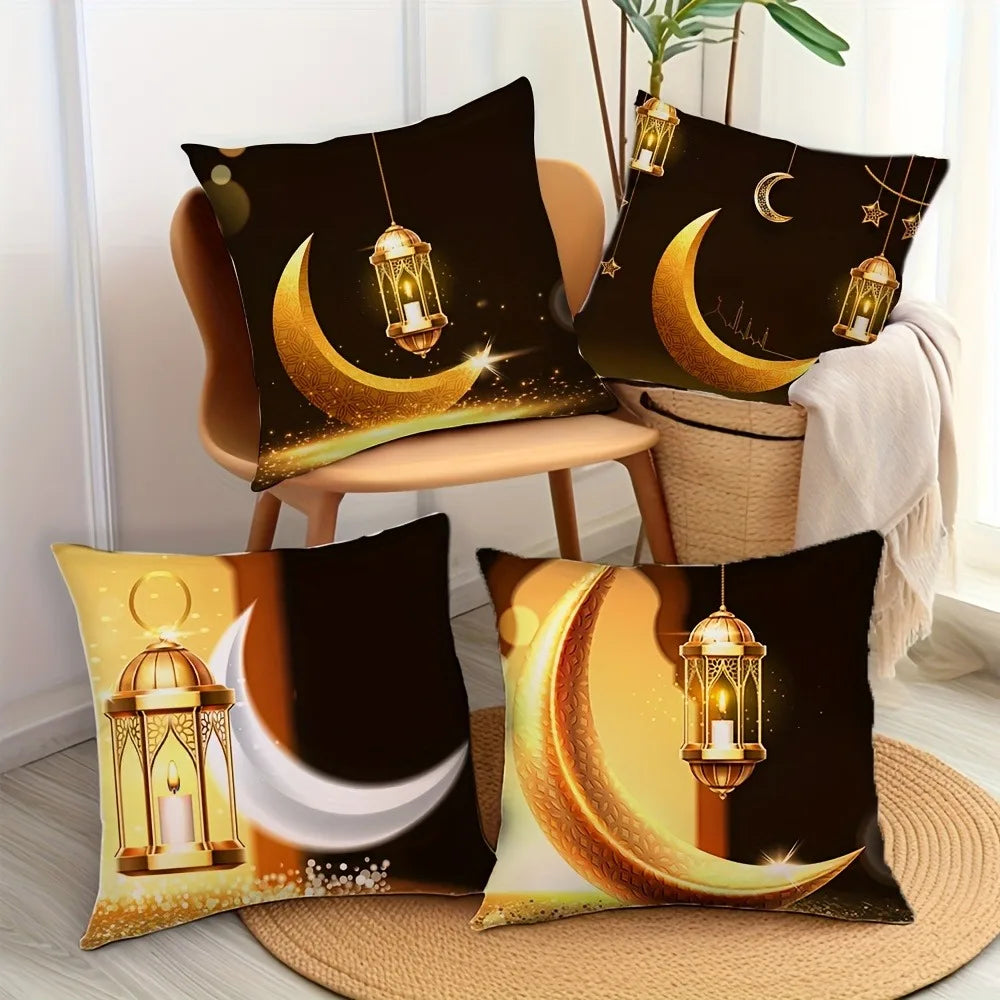 Ramadan Pretty Moon Print Pillowcase Nordic Home Decor Holiday Bedroom Living Room Polyester Cushion Cover