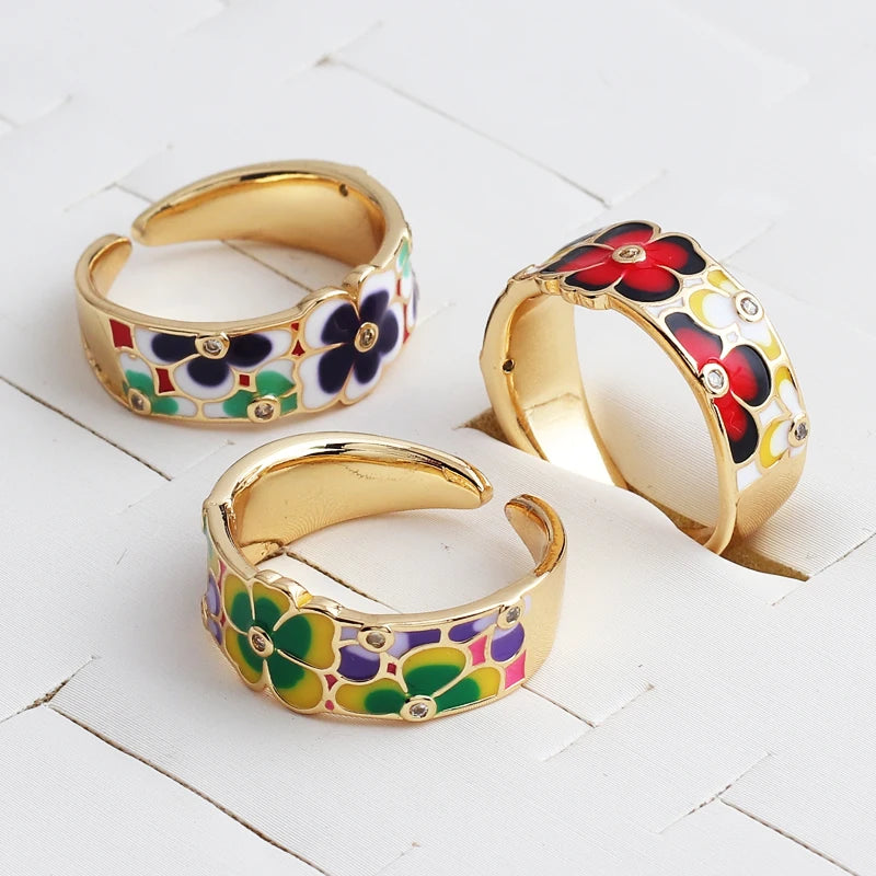 Rings For Women Creative Handmade Enamel Craft Women's Rings Jewelry Epoxy Craft Womens Rings