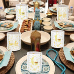 12pcs Ramadan Kareem Islamic Traditional Moon and Mosque Patterns Warm Festival Decoration, Lighting Up Your Ramadan Celebration