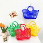 Summer Fashion Children's Beach Handbag Cute Baby Girls Plastic Hand Carrying Tote Bag.