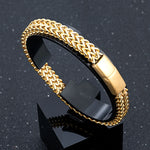 MKENDN 8MM Blue Stainless Steel Curb Chain Bracelet Men Women.