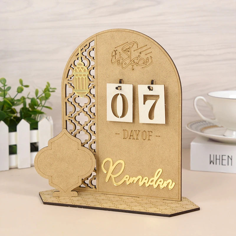 Acrylic Ramadan Countdown Calendar Gifts Day of Ramadan Calendar with Replacing Number 2026 Eid Mubarak Home Decoration Ornament