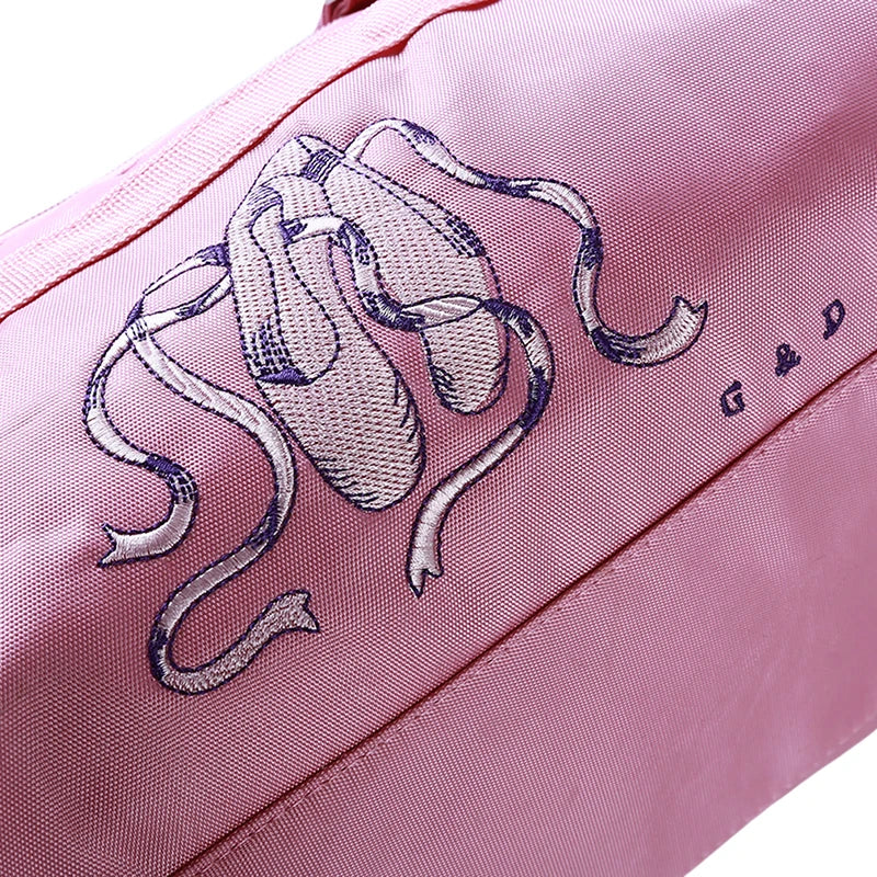 Kids Dance Bag for Girls Ballerina Bag Pink Lace Duffel for Ballet Class Crossbody Name Embroidery Ballet Handbag.