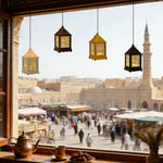 2pcs Moroccan Ramadan Ornaments, Middle Eastern Candle Lanterns