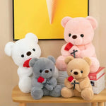 Wedding Rose Bear Plush Toy Cute Stuffed Animal Gift