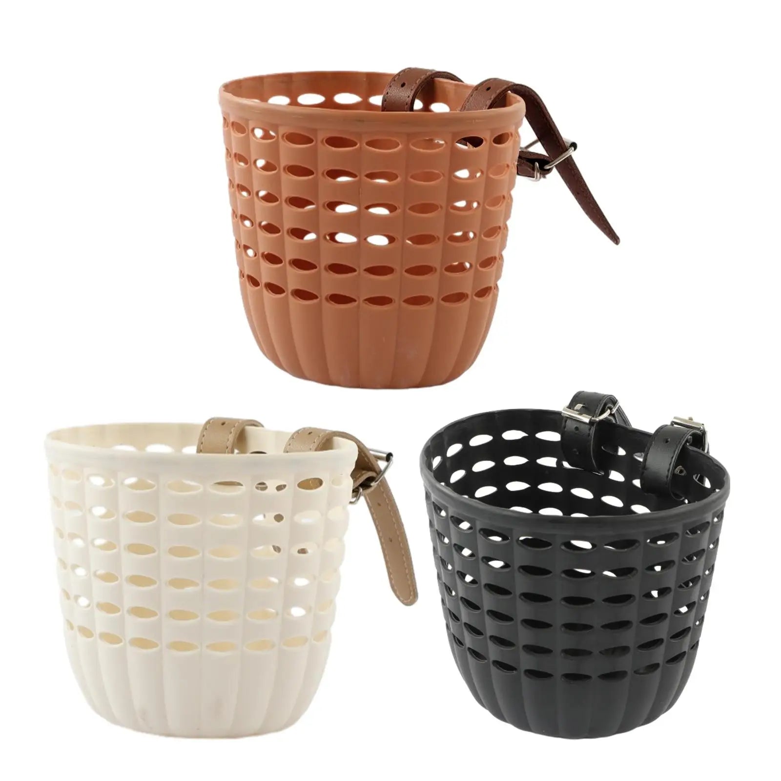 Kids Bike Basket Durable Storage Basket with Adjustable PU Straps Handlebar Basket for Children Girls.
