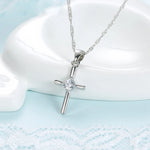 925 Sterling Silver Stamped Necklaces Earrings Cross Shape Classic Fashion Jewelry Set.