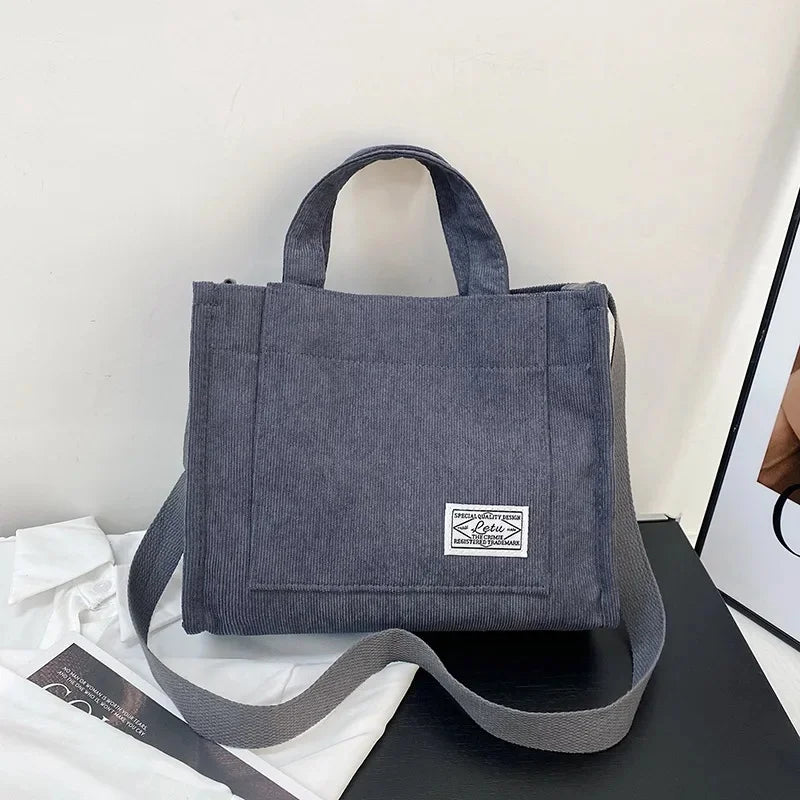 Fashionable Simple Women's Corduroy Crossbody Bag.