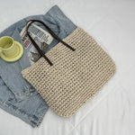 Women Handbag Summer Beach Bag Rattan Woven Handmade Knitted Straw Large Capacity.