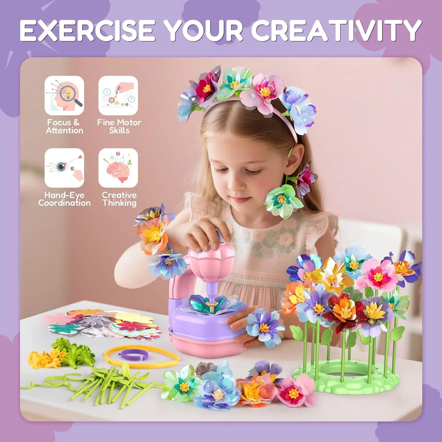 Girls Toys Fabric Flower Bouquets Craft Kits