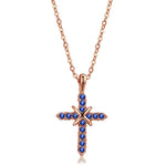 Cross Pendant Necklace For Women Iced Out Crystal Silver Plated Chain Collar Choker Necklace.