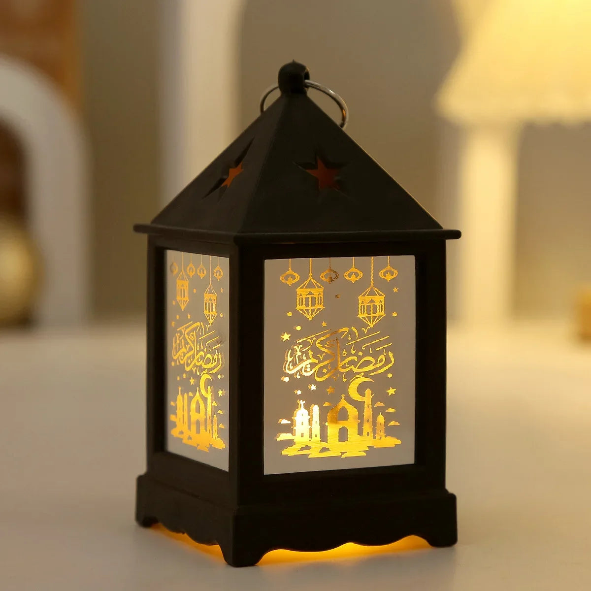 EID Mubarak Wind Lantern Ornaments Ramadan LED Portable Lamp Eid Al Adha Gifts Muslim Gurbang Ramadan Decoration for Home