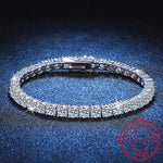 Charm Bracelets For Women High Quality S925 Silver Platinum Plated Moissanite Simple Personality Wedding Jewelry Gift
