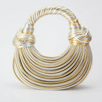 Handbags for Women 2026 New Gold Luxury Designer Brand Handwoven Noodle Bag.