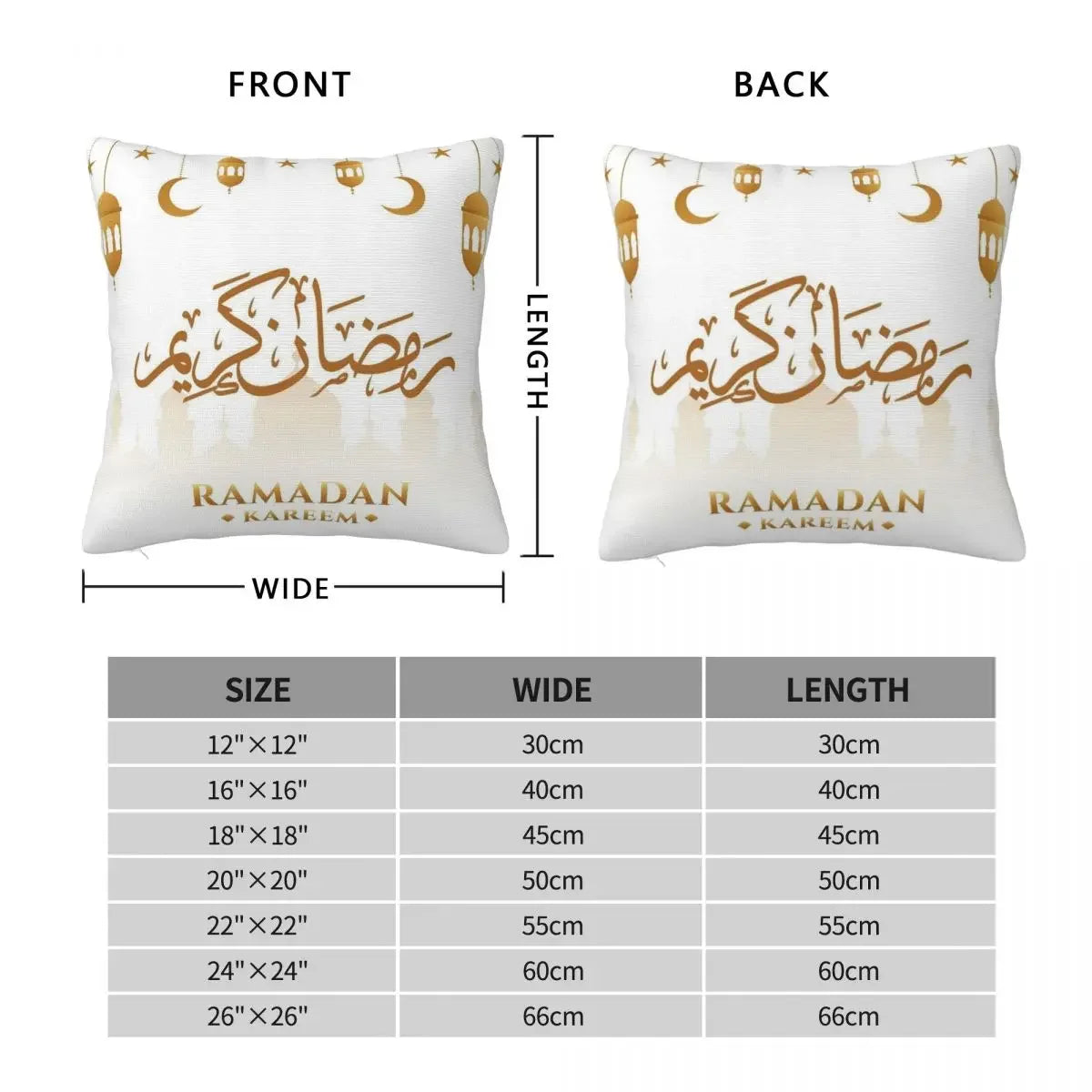 Eid Mubarak Ramadan Kareem Pillowcase Printing Polyester Cushion Cover Decorations Pillow Case Cover Living Room 40*40cm