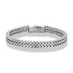 MKENDN 8MM Blue Stainless Steel Curb Chain Bracelet Men Women.