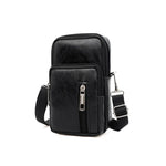 Men Leather Waist Bag Large Capacity Belt Bag Brown Shoulder Bags Crossbody Bags Multi-layer Buckle Mobile Phone Bag Bum Pouch