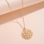 Circle Round Necklaces for Women Long Chain Pendant Party Birthday Gift Daily Wear
