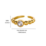 Luxury Zircon Round Rings For Women 18K Gold Plated Crystal Geometric Adjustable Ring Wedding Christmas Fashion Jewelry Gift