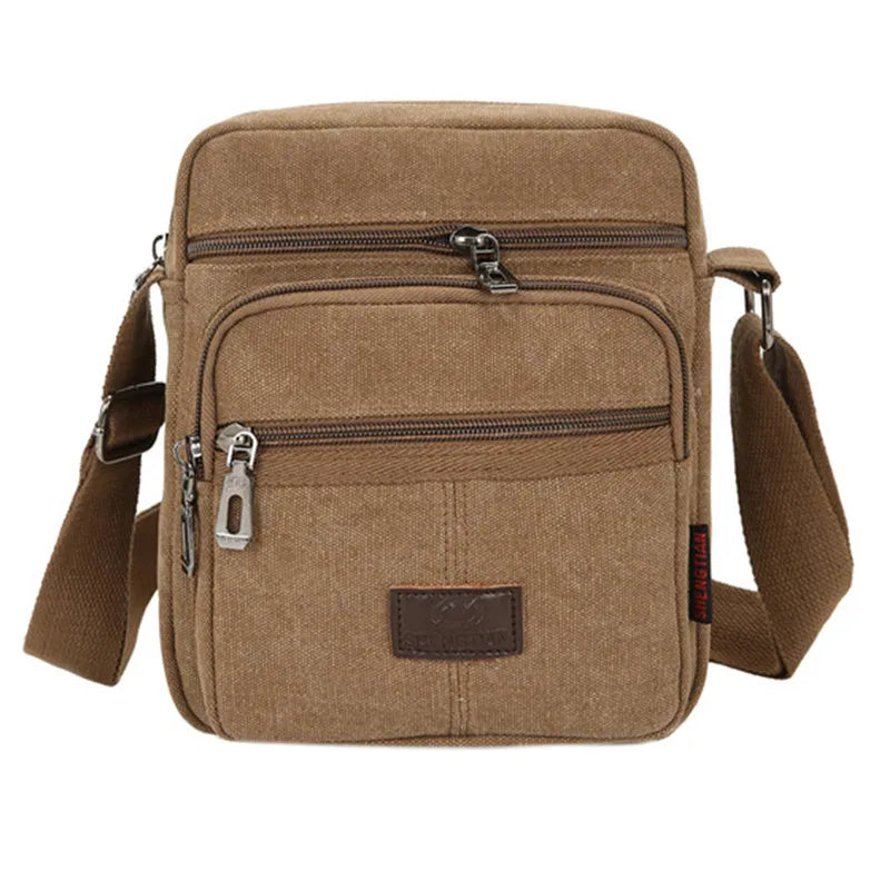 Men's Shoulder Bag Business Leisure Large Capacity Portable Handbag Zipper Multi Layer Waterproof Crossbody Bags