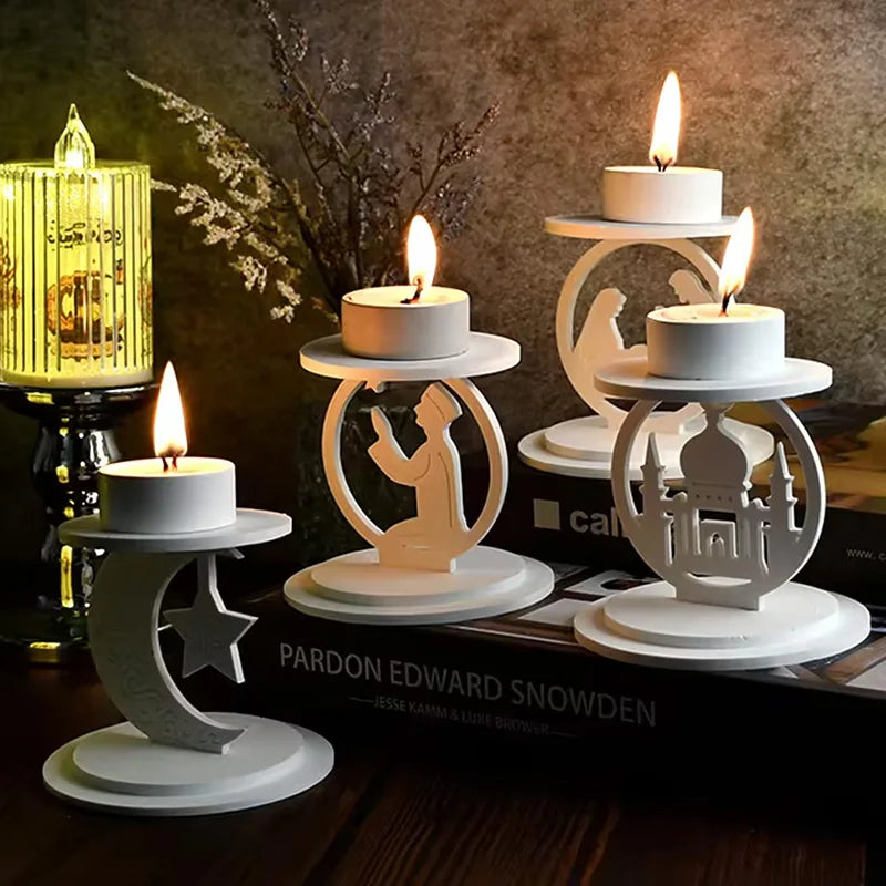 ‌Ramadan Candle Holder Silicone Mold Eid-Al-Fitr Ornament Gypsum Mould