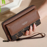 Classic Men's Faux Leather Wallet, Double Layer with Snap Closure.