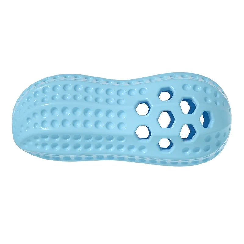 Pet Toy Sound Making Peanut Shape TPR Dog Toy with Food Dispensing Feature Durable Chew Resistant Teeth Grinding Simulation Toy