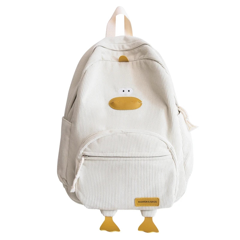 Cartoon Duck Kids Backpack Bag for Girls Boys Canvas Primary Student Children School Bags.