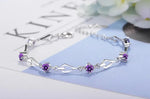 925 Sterling Silver Jewelry Bracelets for Women Trendy Amethyst Charm Wedding Gift