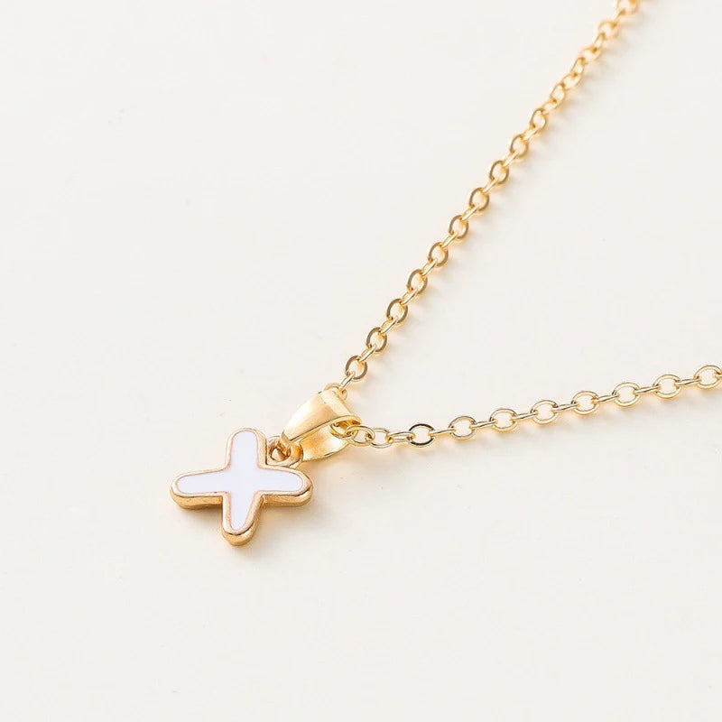 Name Initial Necklace For Women Simple Enamel A-Z Alphabet Pendants Choker Letter Necklaces Fashion Clavicle Chain Jewelry Gifts