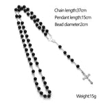 Fashion Vintage Cross Necklace Rosary Beads Chain Jesus Crucifix Virgin Mary Pendant Chain Jewelry Necklace