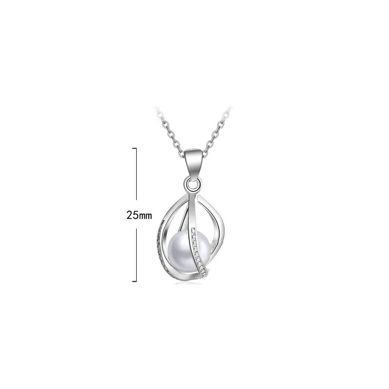 925 Sterling Silver Pearl Necklaces For Women Neck Charm Fashion Wedding Luxury Quality Jewelry