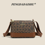 New women's handbag, trendy fashion, retro letter print, top-handle and shoulder bag.