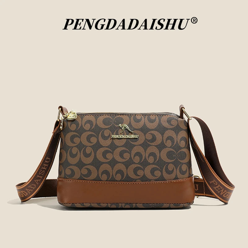 New women's handbag, trendy fashion, retro letter print, top-handle and shoulder bag.