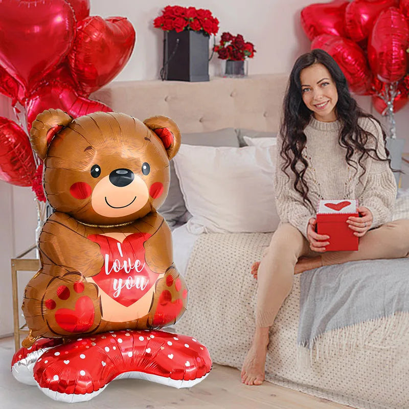 Valentine's Day Balloon Teddy Balloons Cartoon Animal Bear