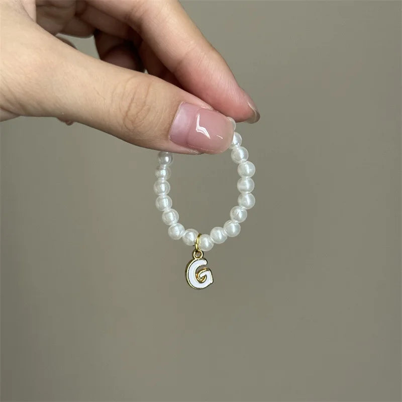 Mini Pendant Letter Pearl Necklace