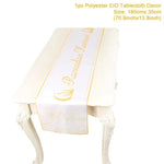 Ramadan Decor Table Runner EID Mubarak Decoration For Home Tablecloth Ramadan Kareem Islamic Muslim Party Eid Al Adha Gifts