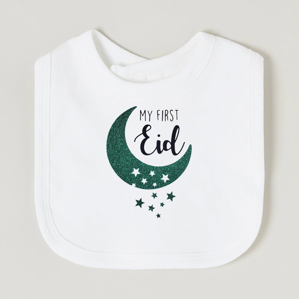 Moon Star My First Ramadan Baby Bibs Boys Girls Cotton Bib Newborn Saliva Bib Eid Mubarak Muslim Islamic Festival Keepsake Gift