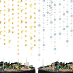 Ramadan Gold Glitter Moon Star Hanging Garland Eid Mubarak Home Decor Ramadan Kareem Islamic Muslim Party Eid Al-Fitr Gifts