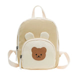 Cute Korean Kindergarten Schoolbag Canvas Cartoon Bear Children's Handbags.