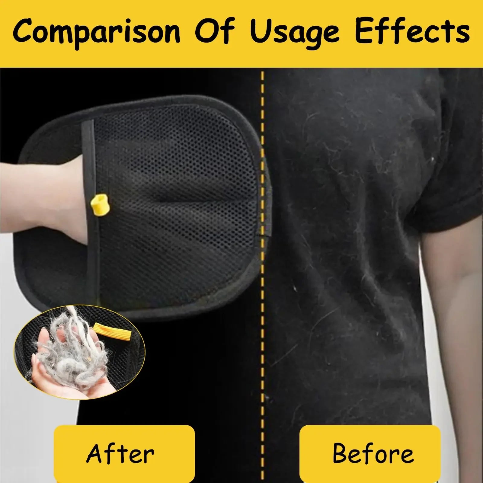 Pet Hair Removal Tool Reusable Static Gloves, Double-Sided Grooming Gloves for Pets, for Carpets