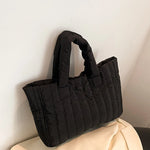 Ladies Tote Bags Large Capacity Cotton Padded Bag Solid Color.