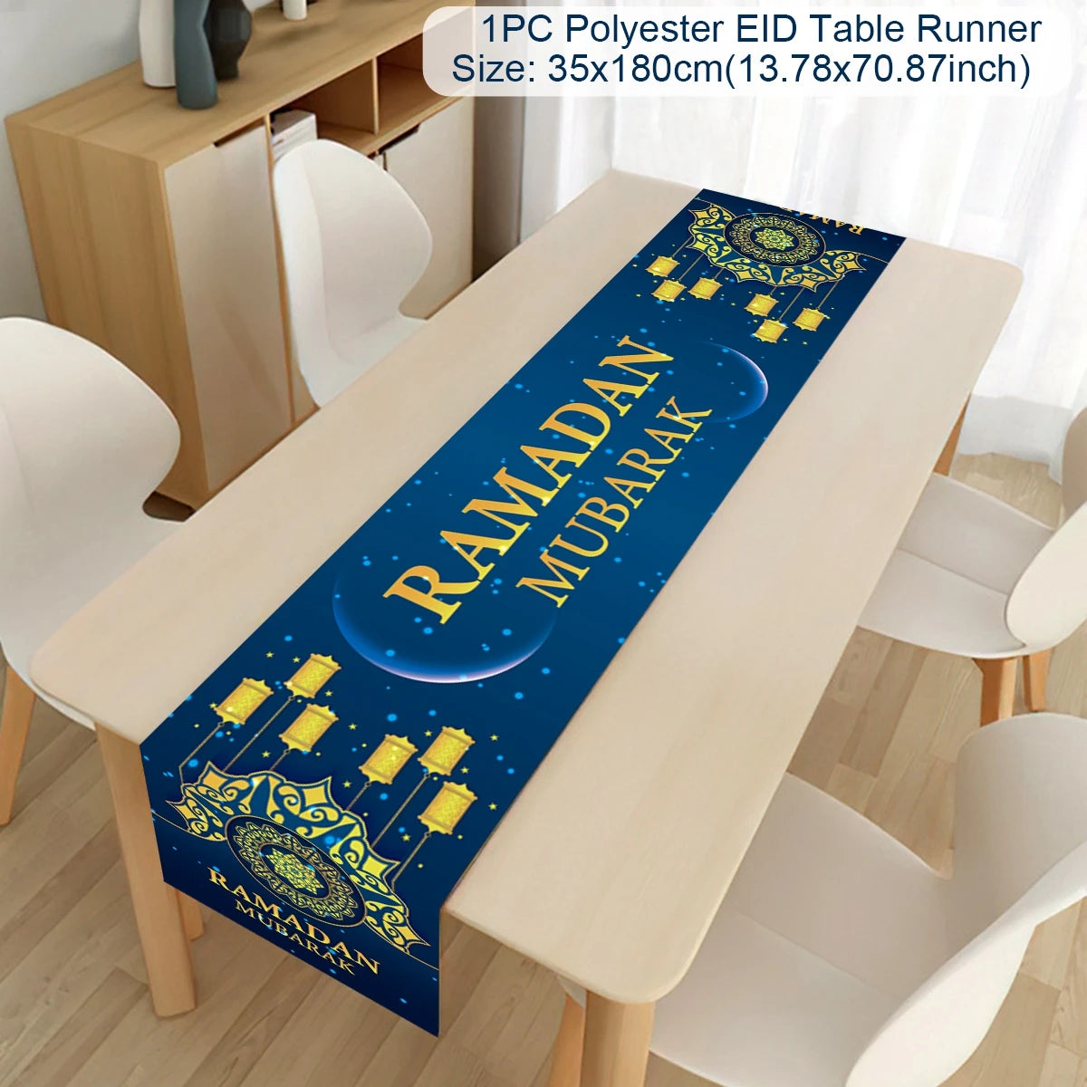 Ramadan Decor Table Runner EID Mubarak Decoration For Home Tablecloth Ramadan Kareem Islamic Muslim Party Eid Al Adha Gifts
