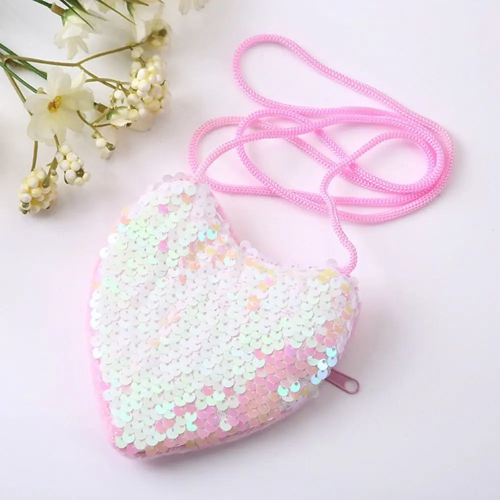 Decorative Kids Tote Bag Heart/Round Shape Shoulder HandBags Kids Coin Purse Bag.