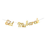 Eid Mubarak Banner,Ramadan Gold Banner Garlands,Ramadan Kareem Islamic Muslim Party Home Decor