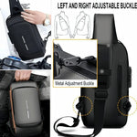 Men's anti-theft chest bag, fashionable motorcycle and casual sports sloping backpack.