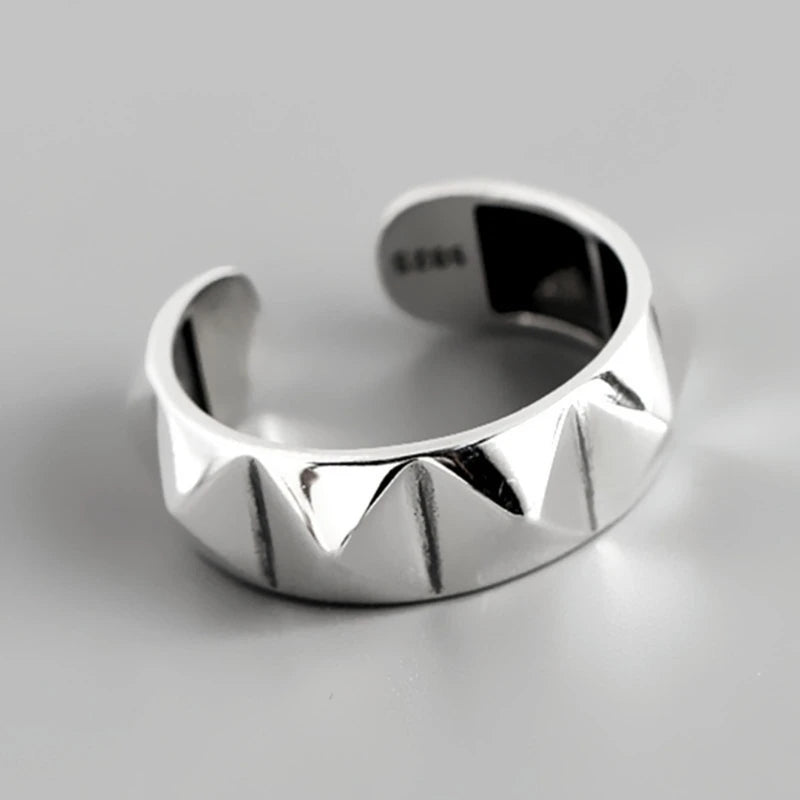 Silver Color Geometric rhombus Rings For Women Couples Classic Trendy Vintage Personality Jewelr